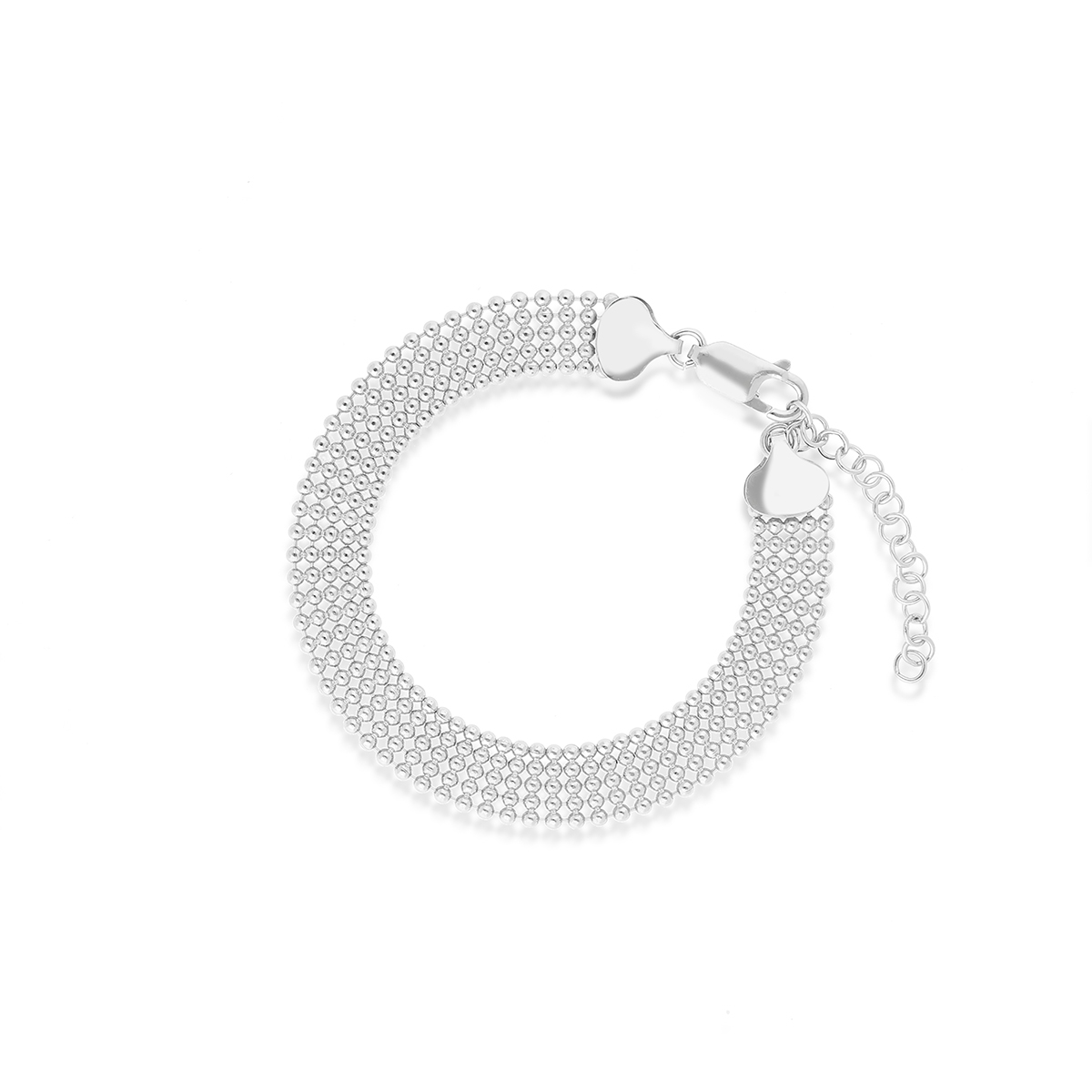 Bransoleta srebrna splot kulkowy