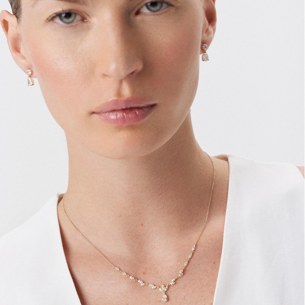 Kolczyki złote z cyrkoniami Ceremonials