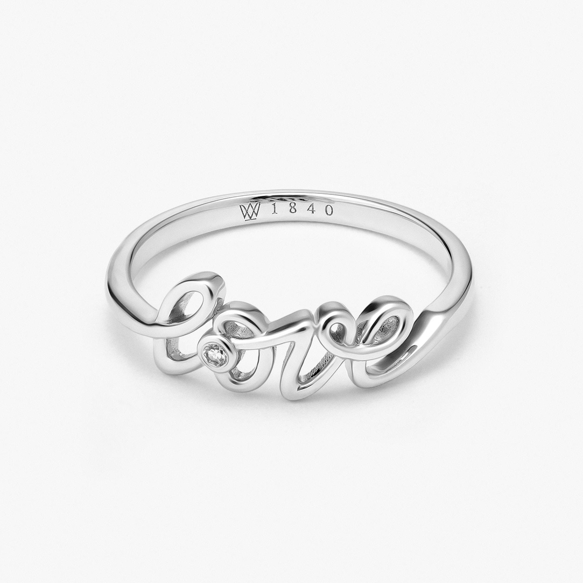 Pierścionek srebrny z diamentem laboratoryjnym Czułość