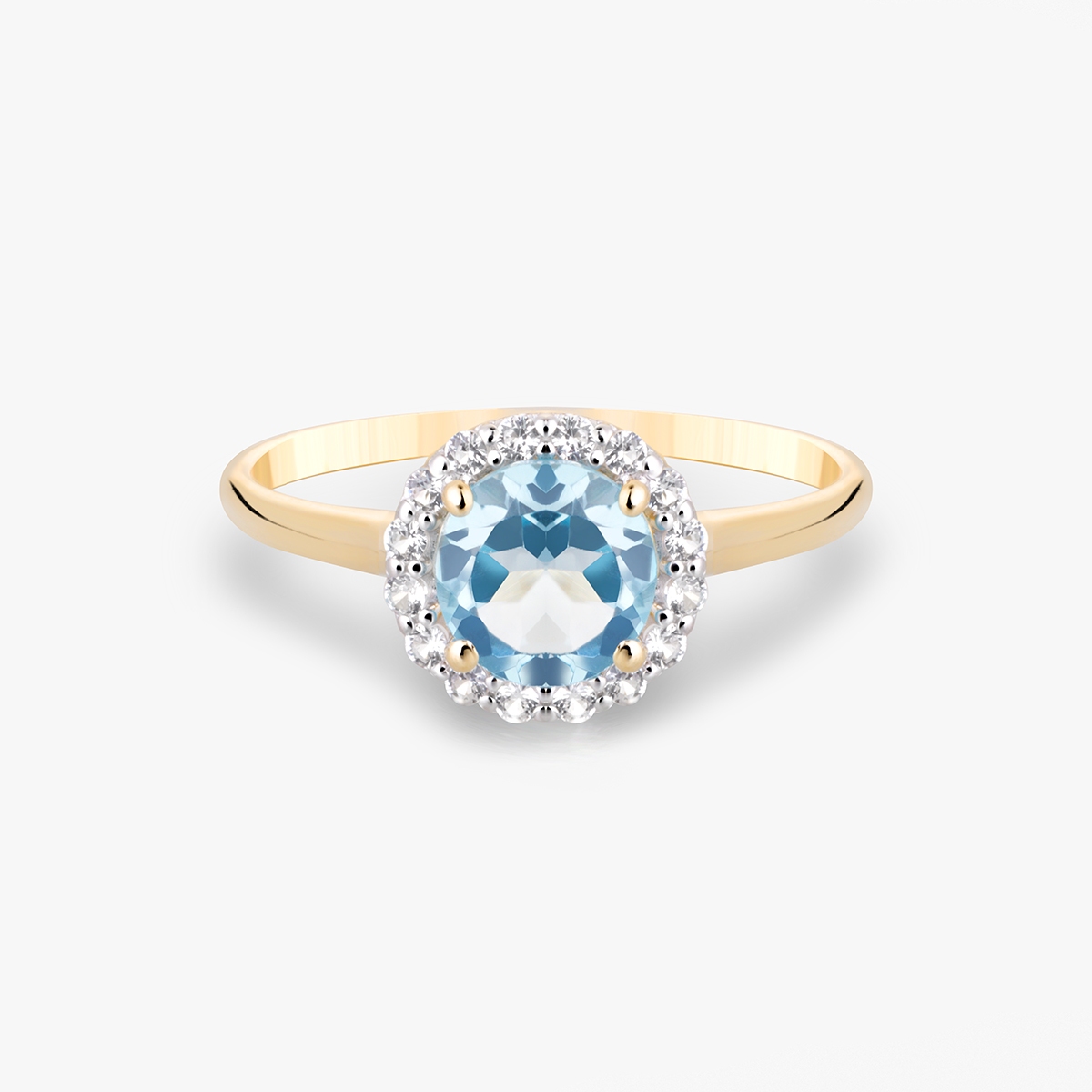 Pierścionek złoty z topazem Maria Antonina