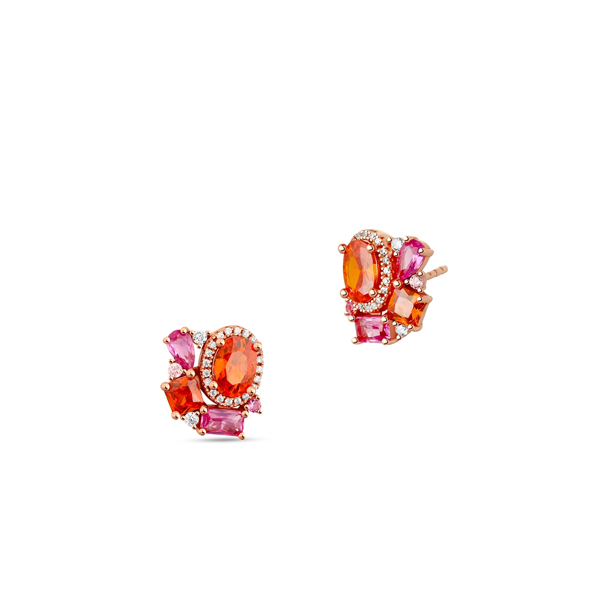 Kolczyki srebrne z kolorowymi cyrkoniami