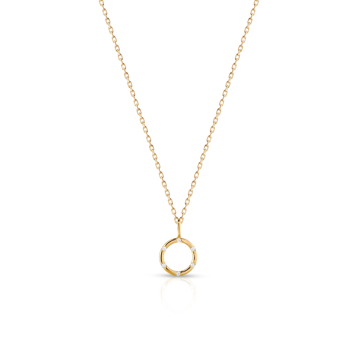 Wisiorek srebrny pozłacane koło z cyrkoniami