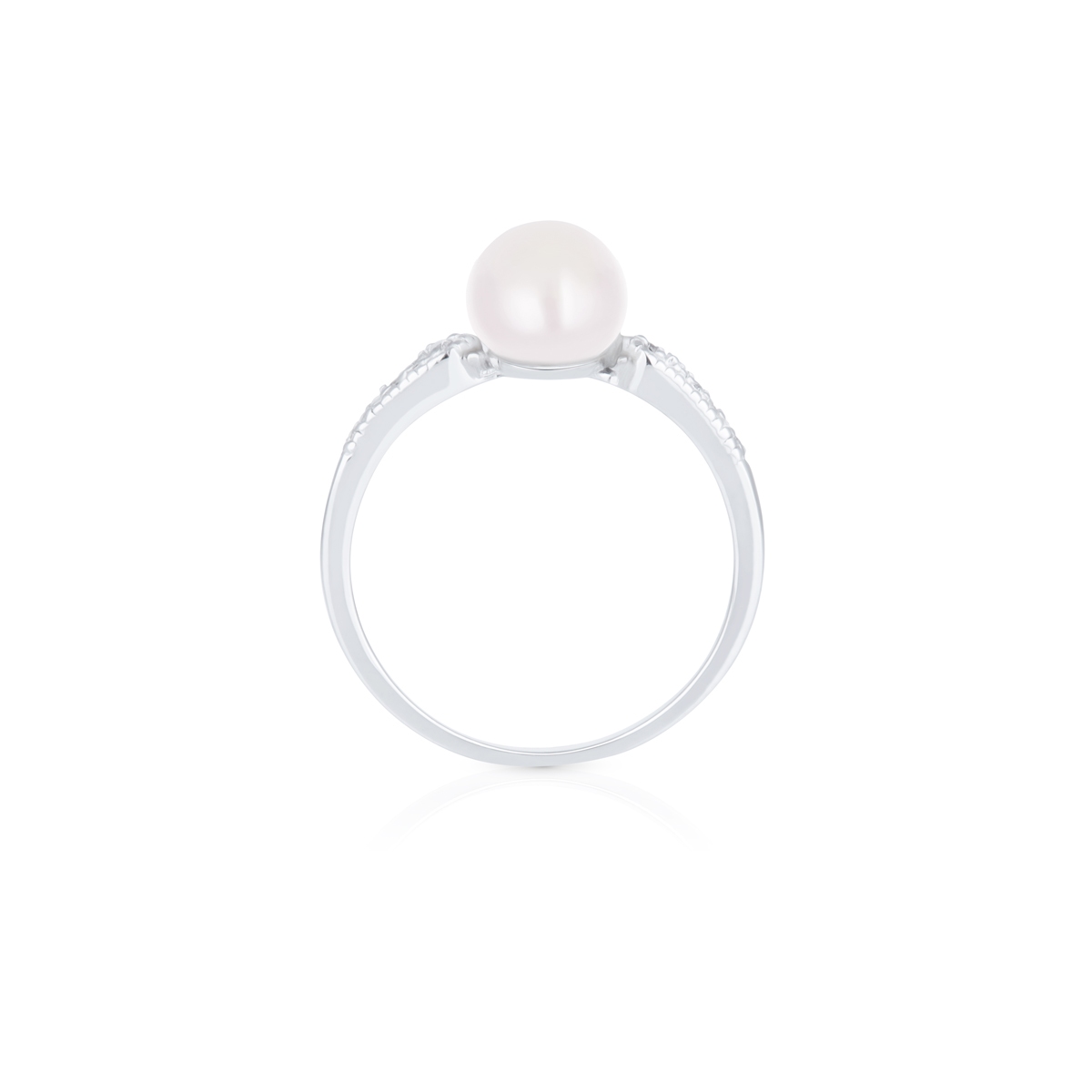 Pierścionek srebrny duża perła