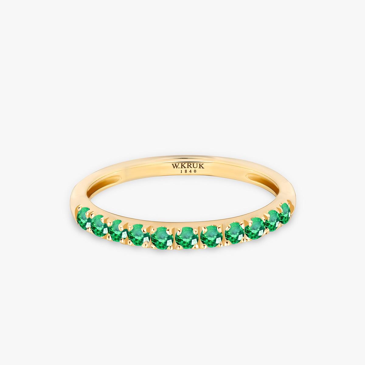 Pierścionek złoty ze szmaragdami TRIO