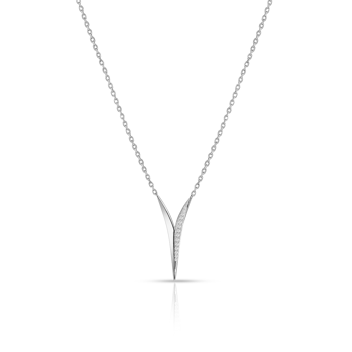 Naszyjnik srebrny z cyrkoniami