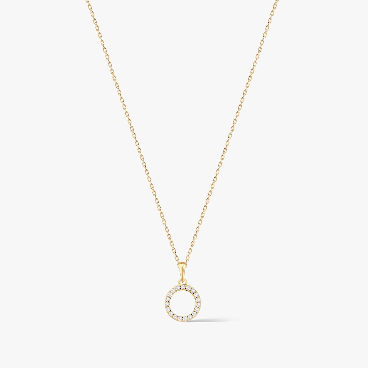 Wisiorek srebrny pozłacane kółko z cyrkoniami