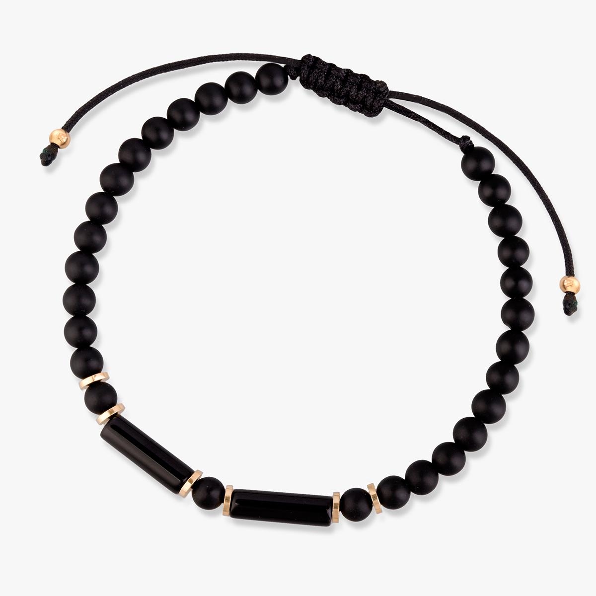 Bransoleta sznurkowa z onyksami