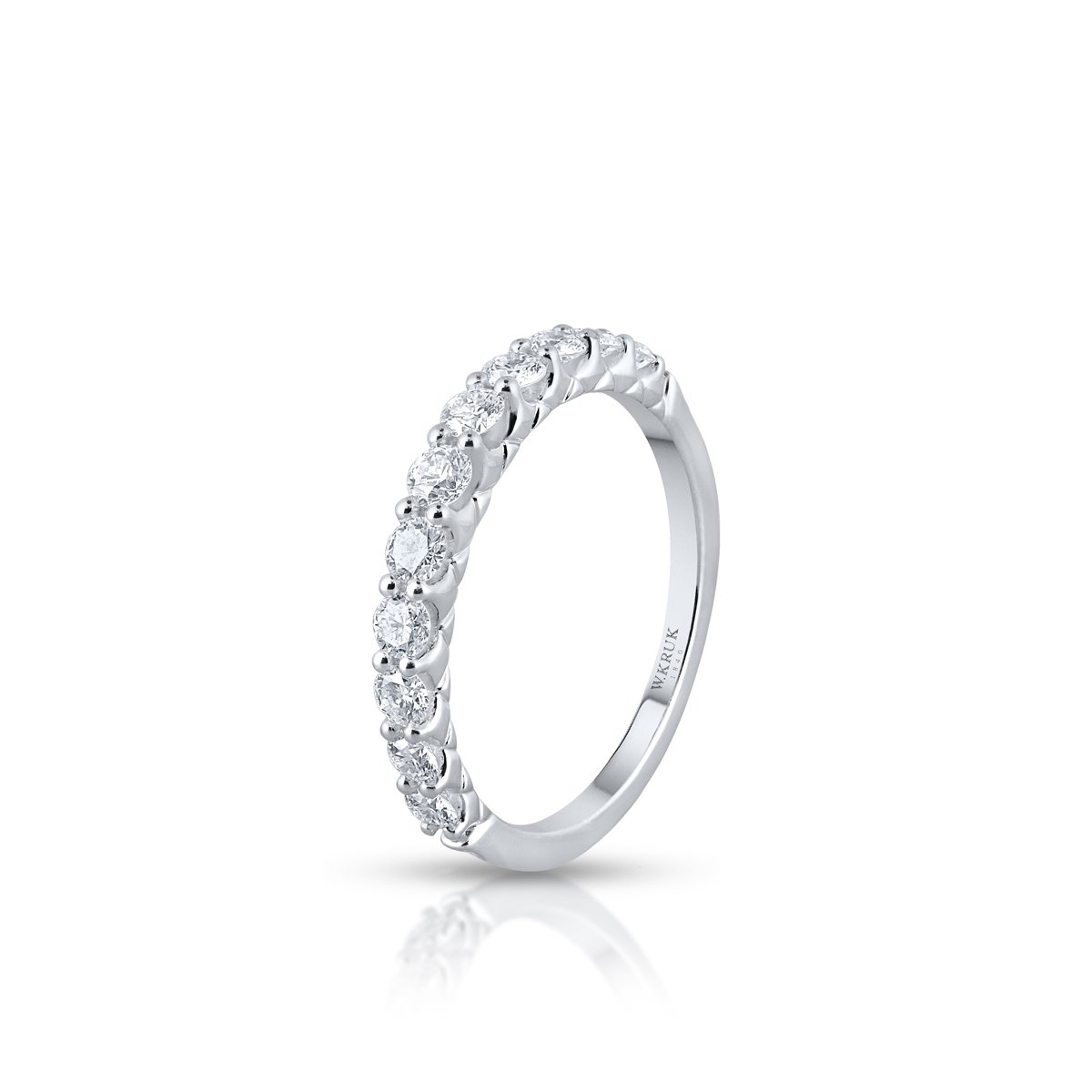 Pierścionek białe złoto z brylantami