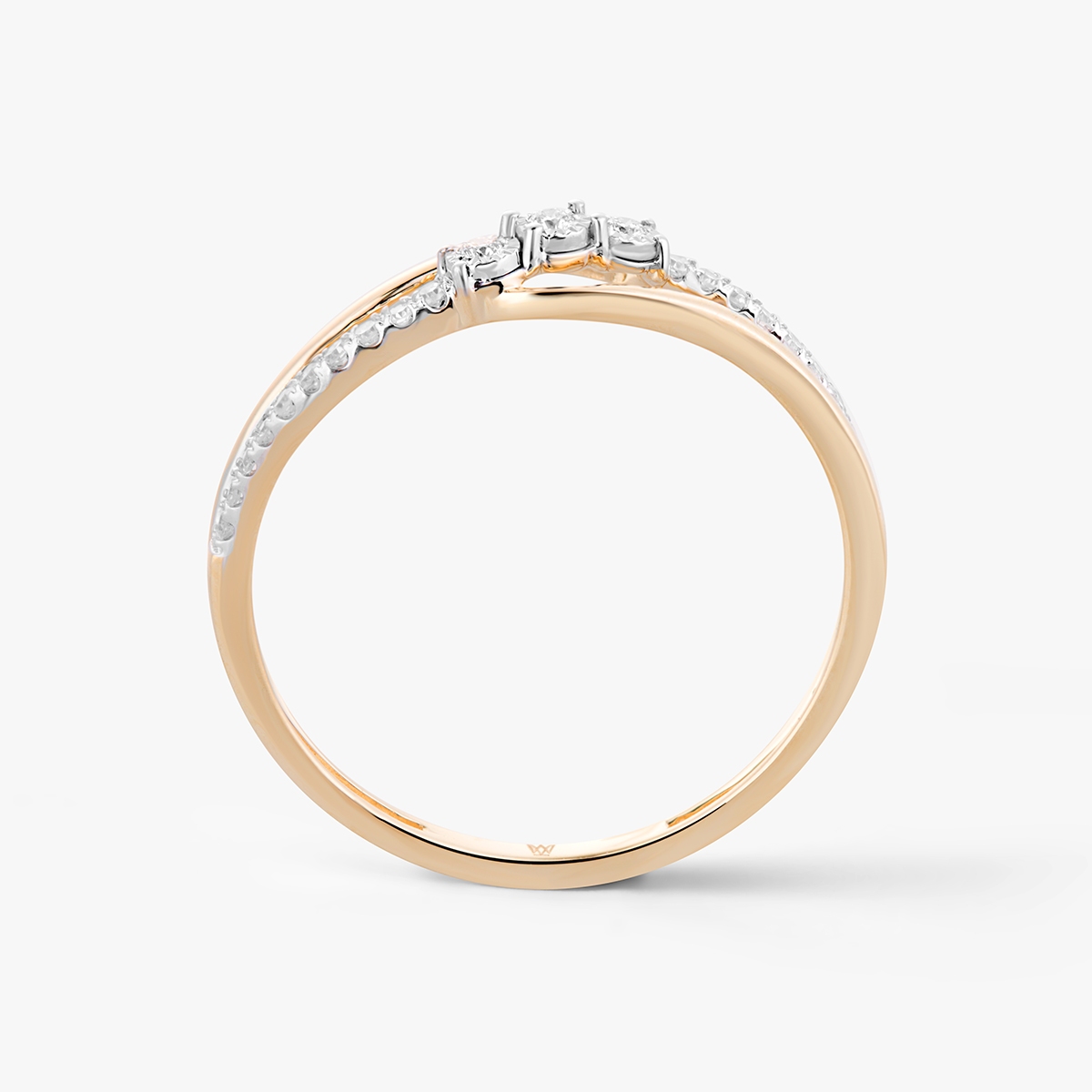 Pierścionek złoty z diamentami