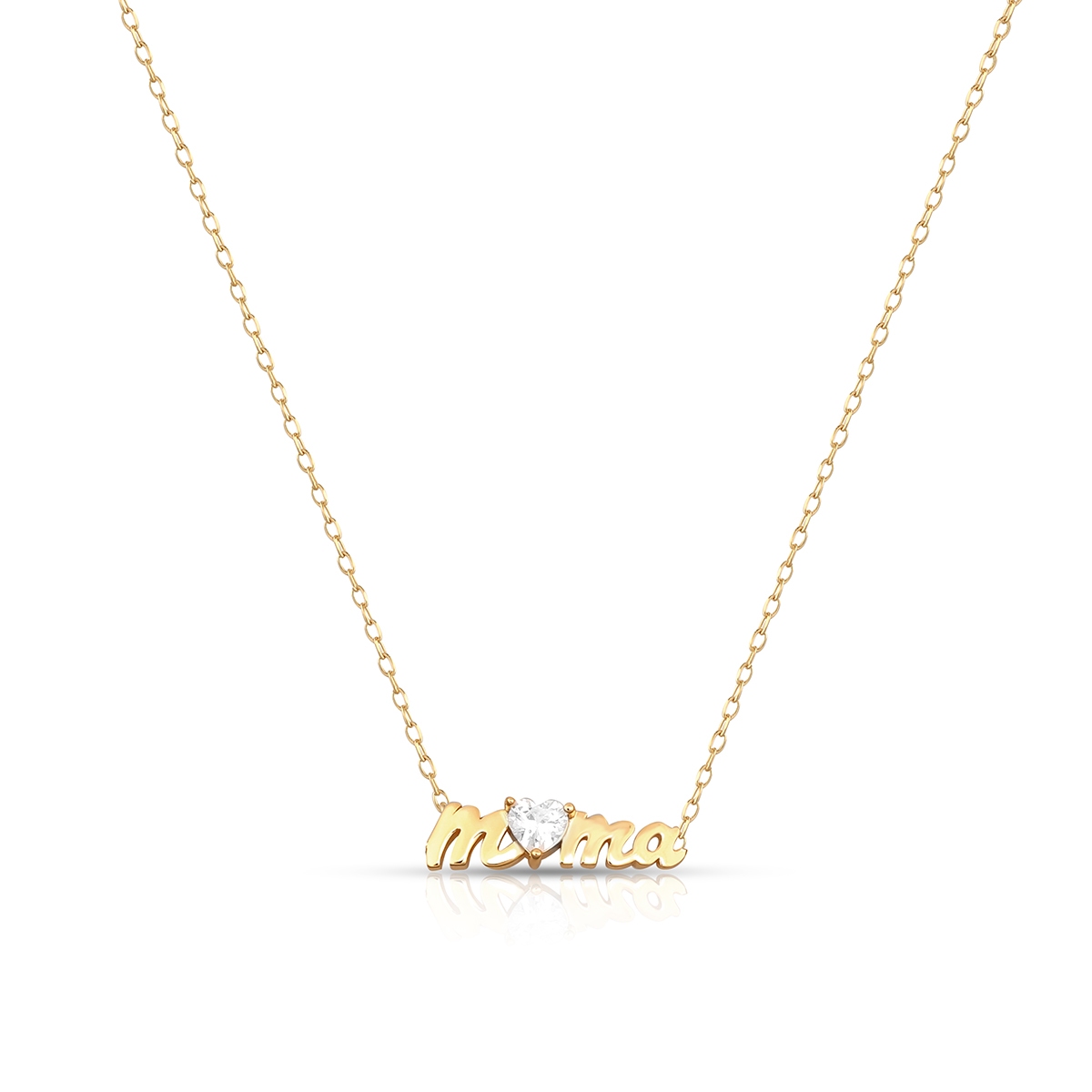 Naszyjnik srebrny pozłacany Mama