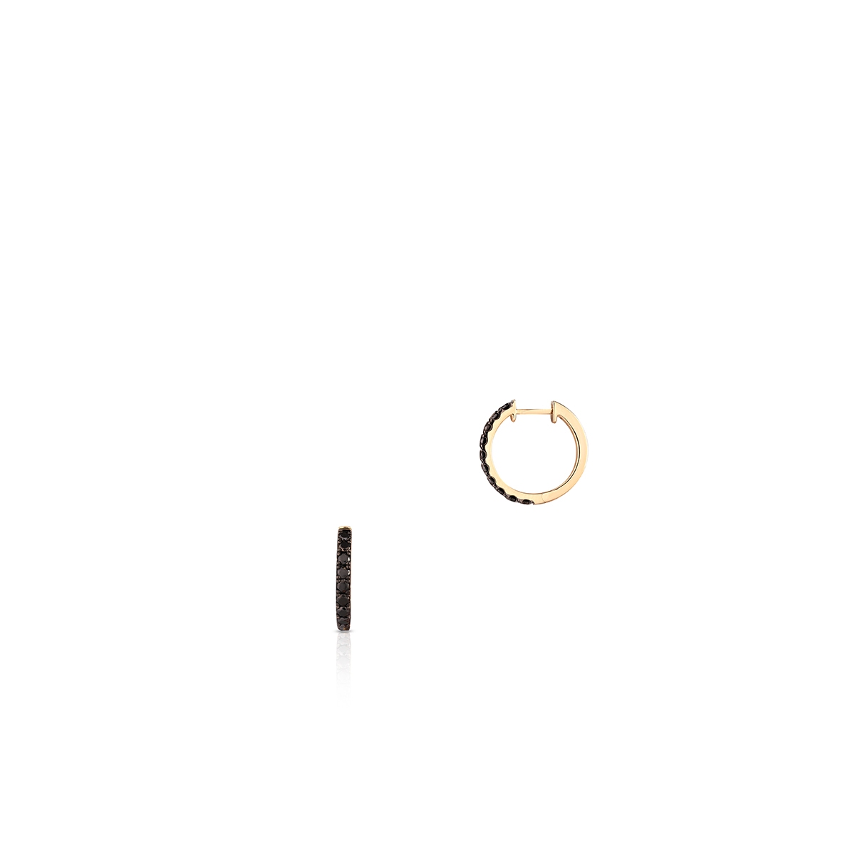 Kolczyki złote z czarnymi brylantami