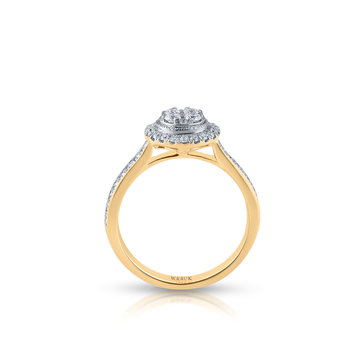 Pierścionek złoty z brylantami