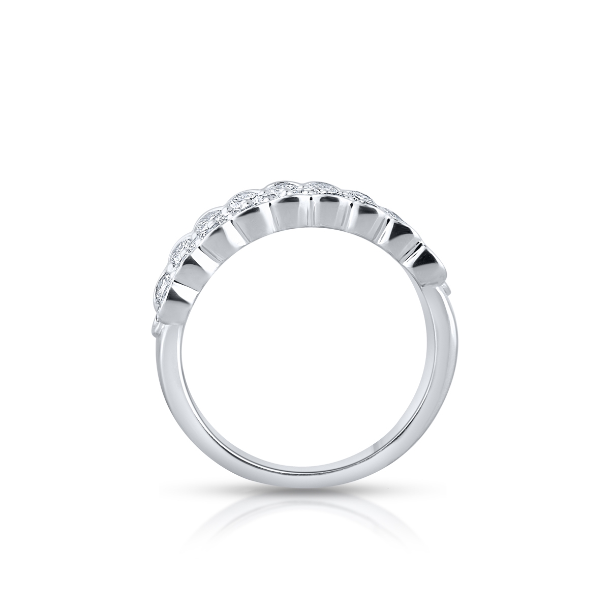 Pierścionek białe złoto z diamentami