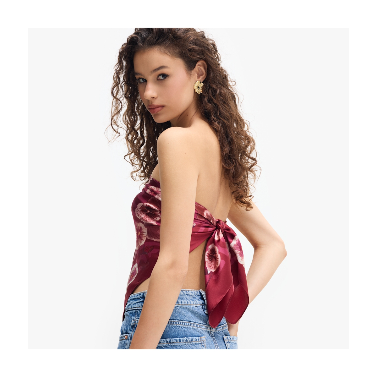 Chusta jedwabna Kwiaty Nocy Bratki