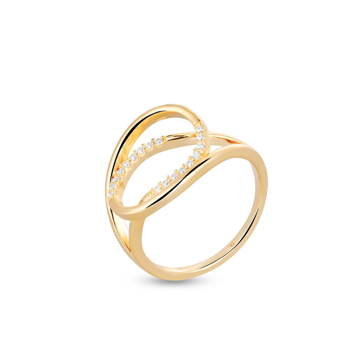 Pierścionek srebrny pozłacany