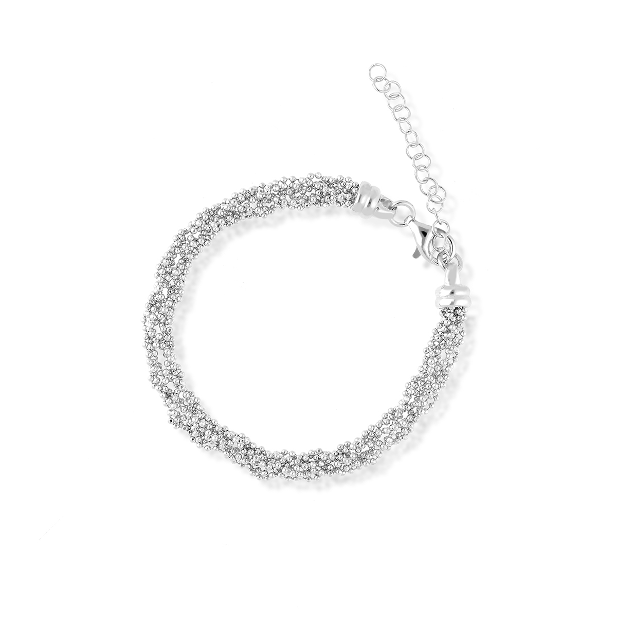 Bransoleta srebrna splot popcorn