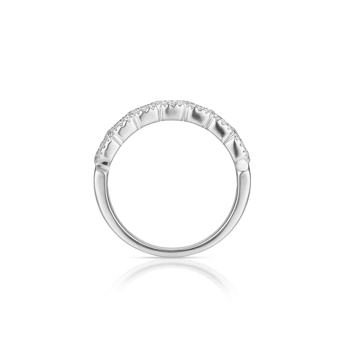 Pierścionek białe złoto z brylantami i diamentami