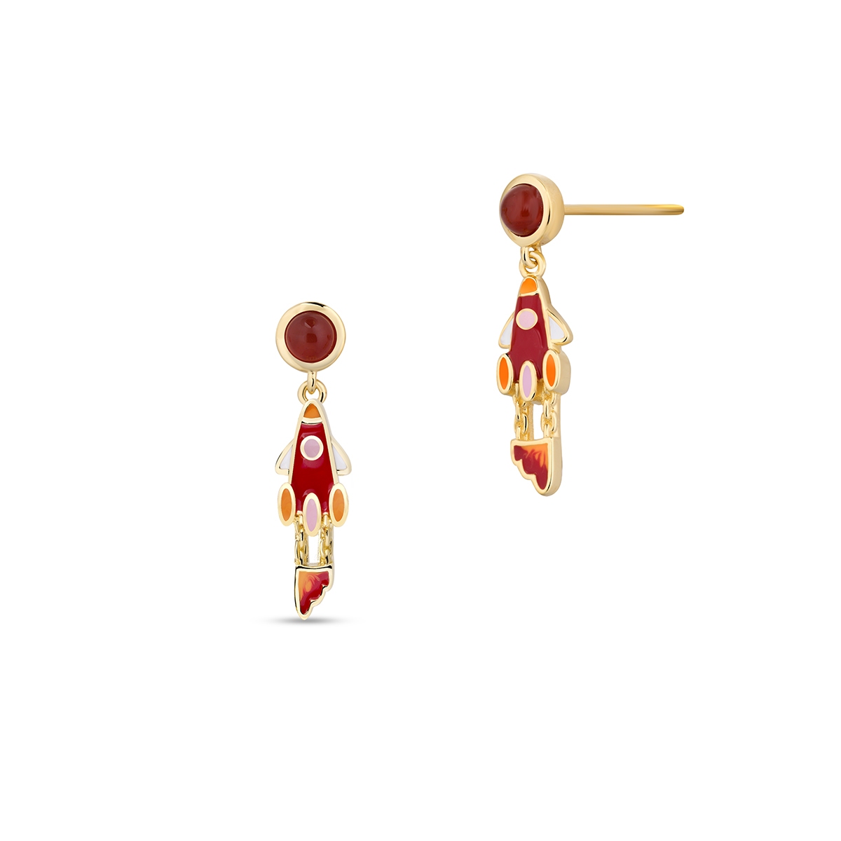 Kolczyki srebrne z motywem rakiety