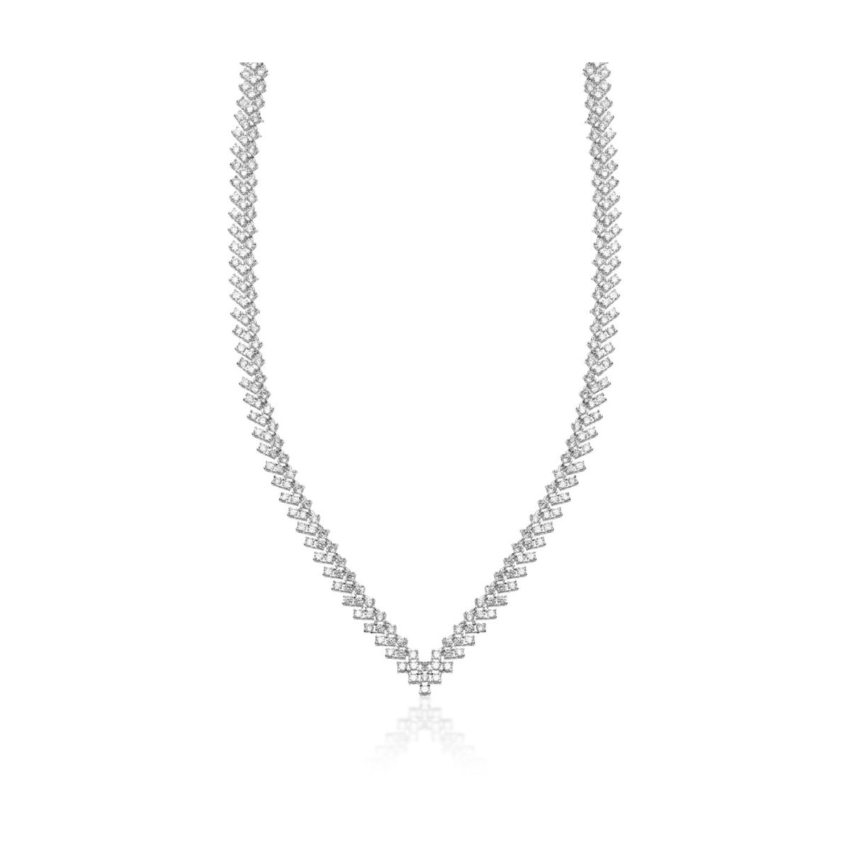 Naszyjnik mosiężny z cyrkoniami