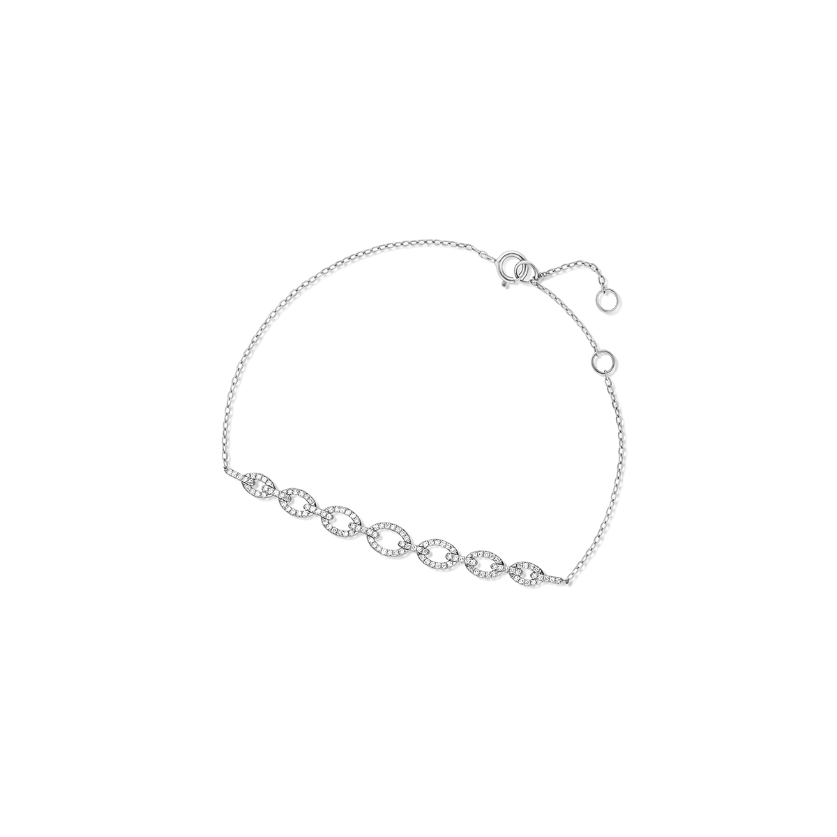 Bransoletka białe złoto z diamentami