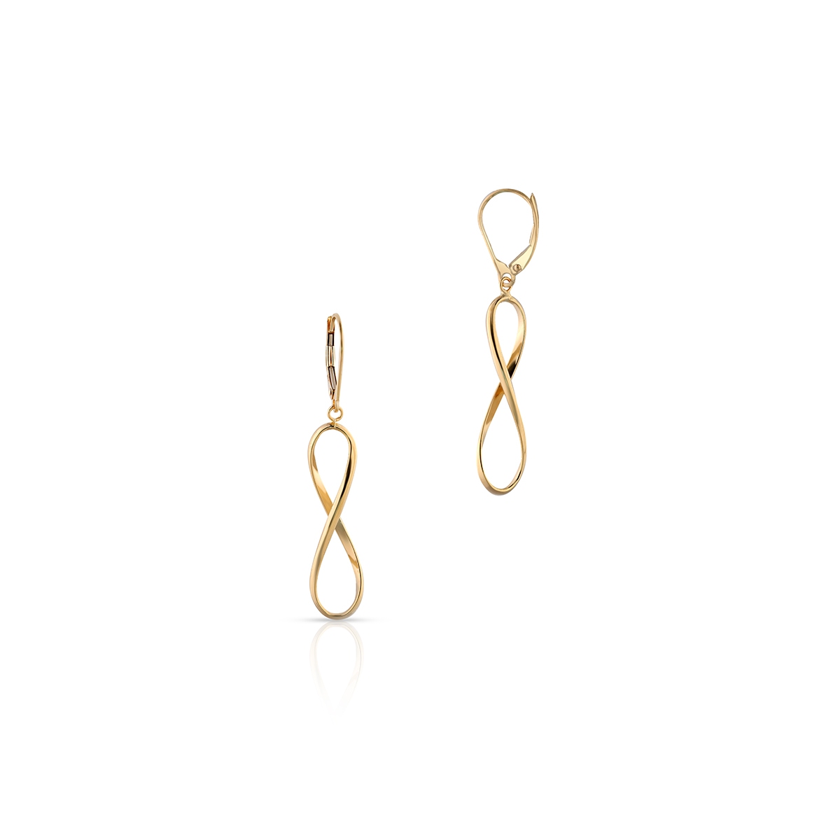 Kolczyki złote znak nieskończoności