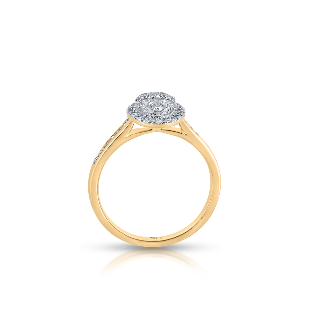 Pierścionek złoty z brylantami