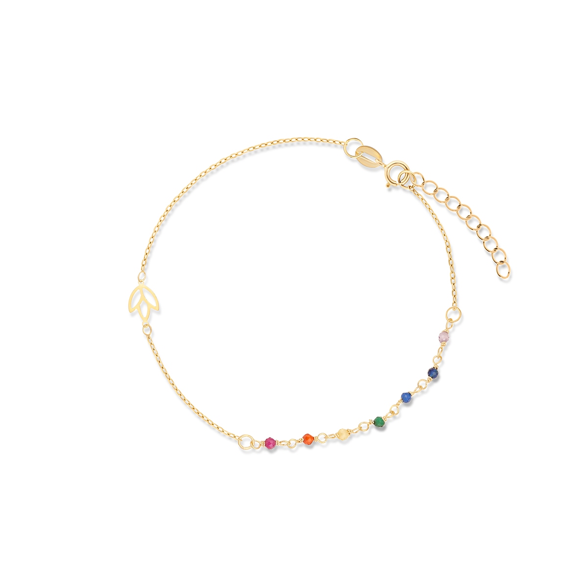 Bransoleta złota z kolorowymi cyrkoniami