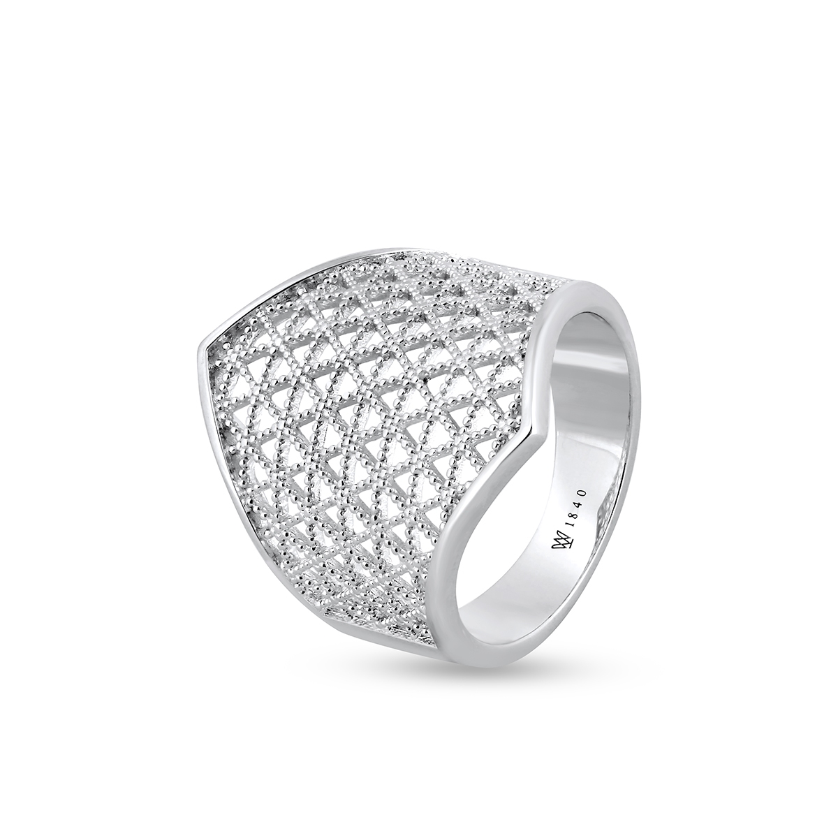 Pierścionek srebrny ażurowy