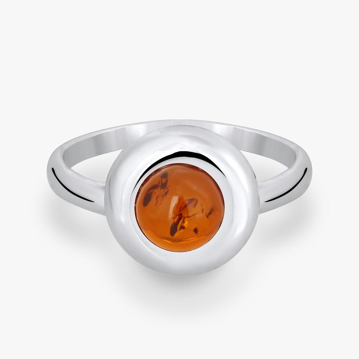 Pierścionek srebrny z bursztynem