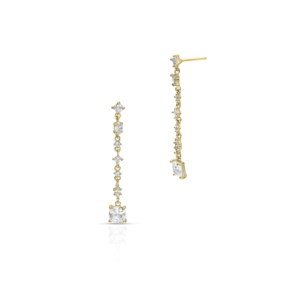 Kolczyki złote z cyrkoniami