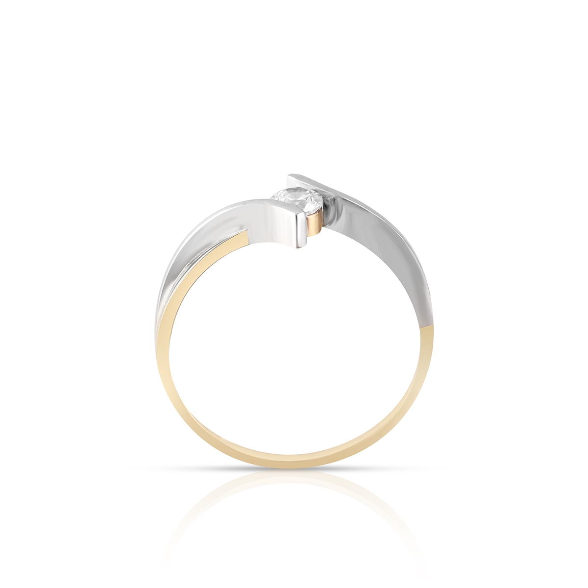 Pierścionek złoty z cyrkonią