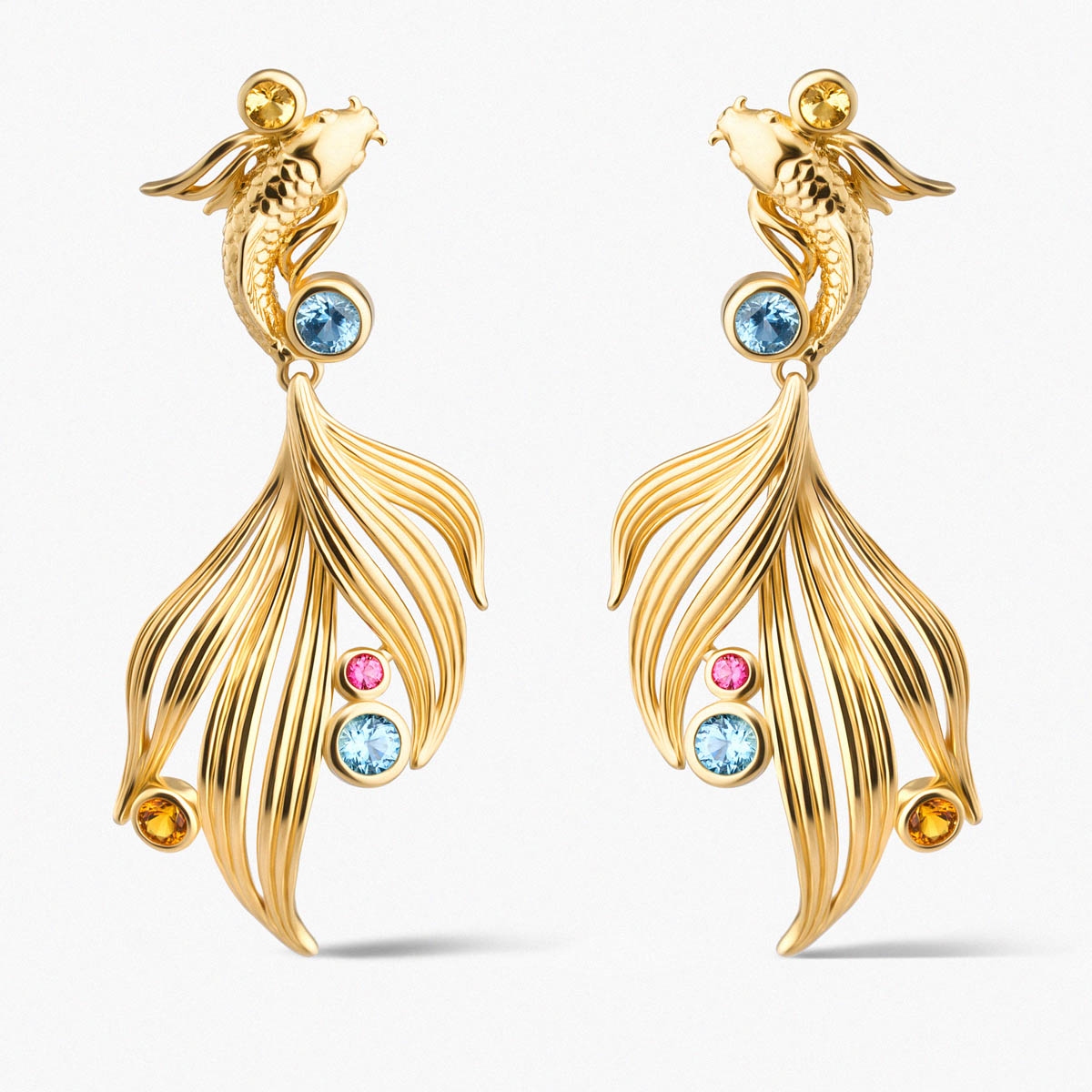 Kolczyki srebrne KOI