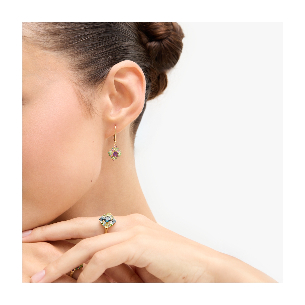 Kolczyki srebrne z ametystami Szekspirowska