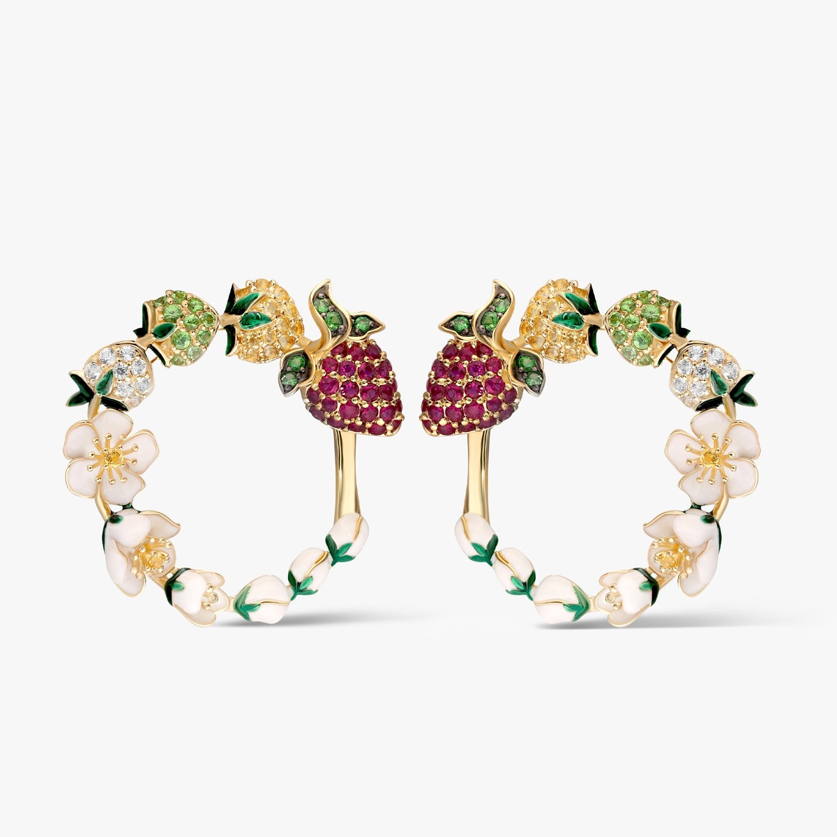 Kolczyki złote Kwiaty Nocy