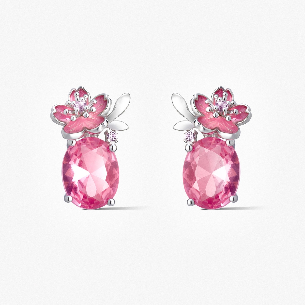 Kolczyki srebrne Kwiaty Nocy Wiśnia