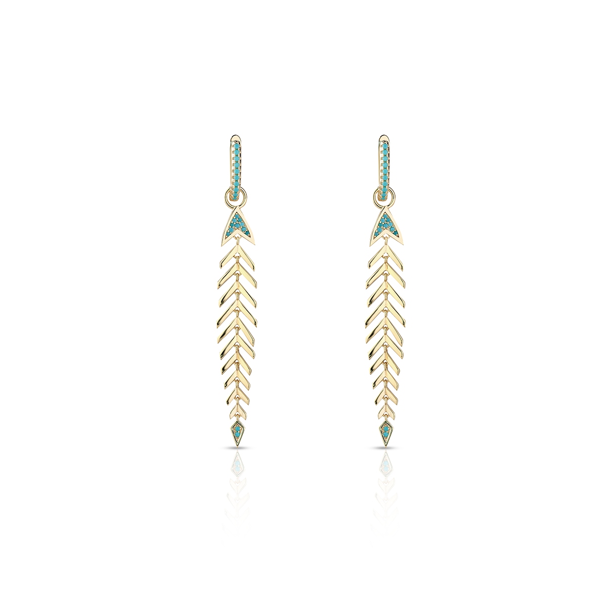 Kolczyki srebrne pozłacane Laguna