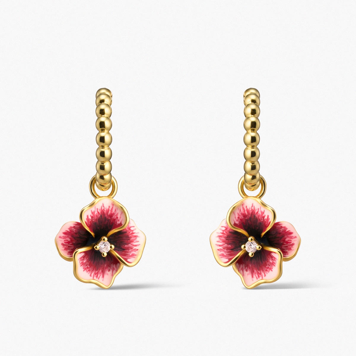 Kolczyki srebrne Kwiaty Nocy Bratki