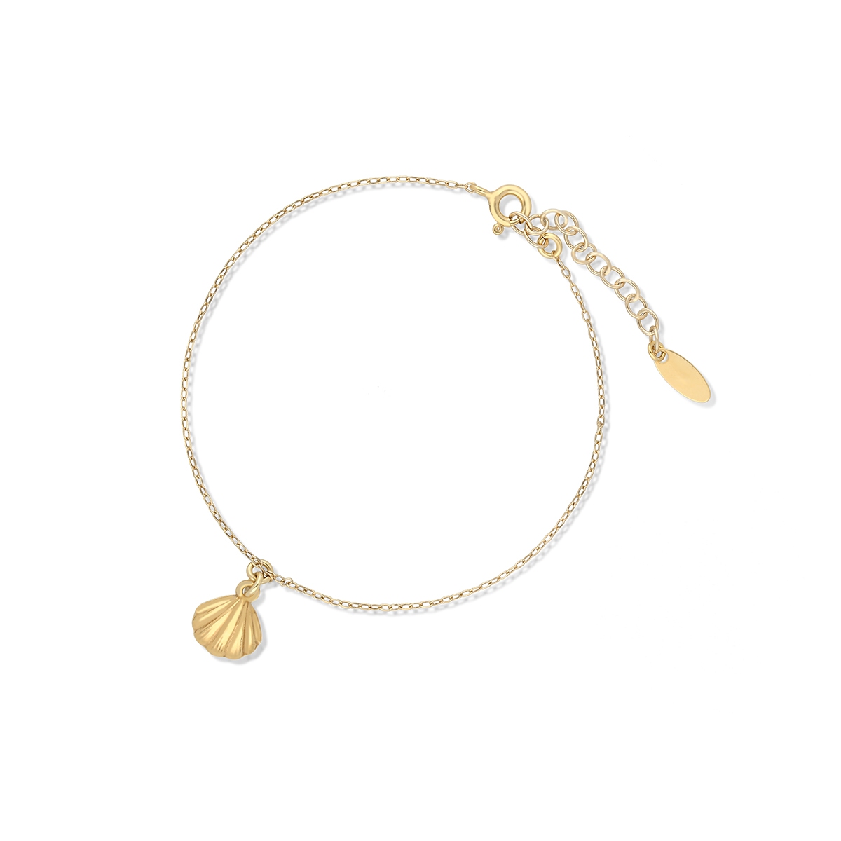 Bransoletka srebrna  pozłacana Muszla