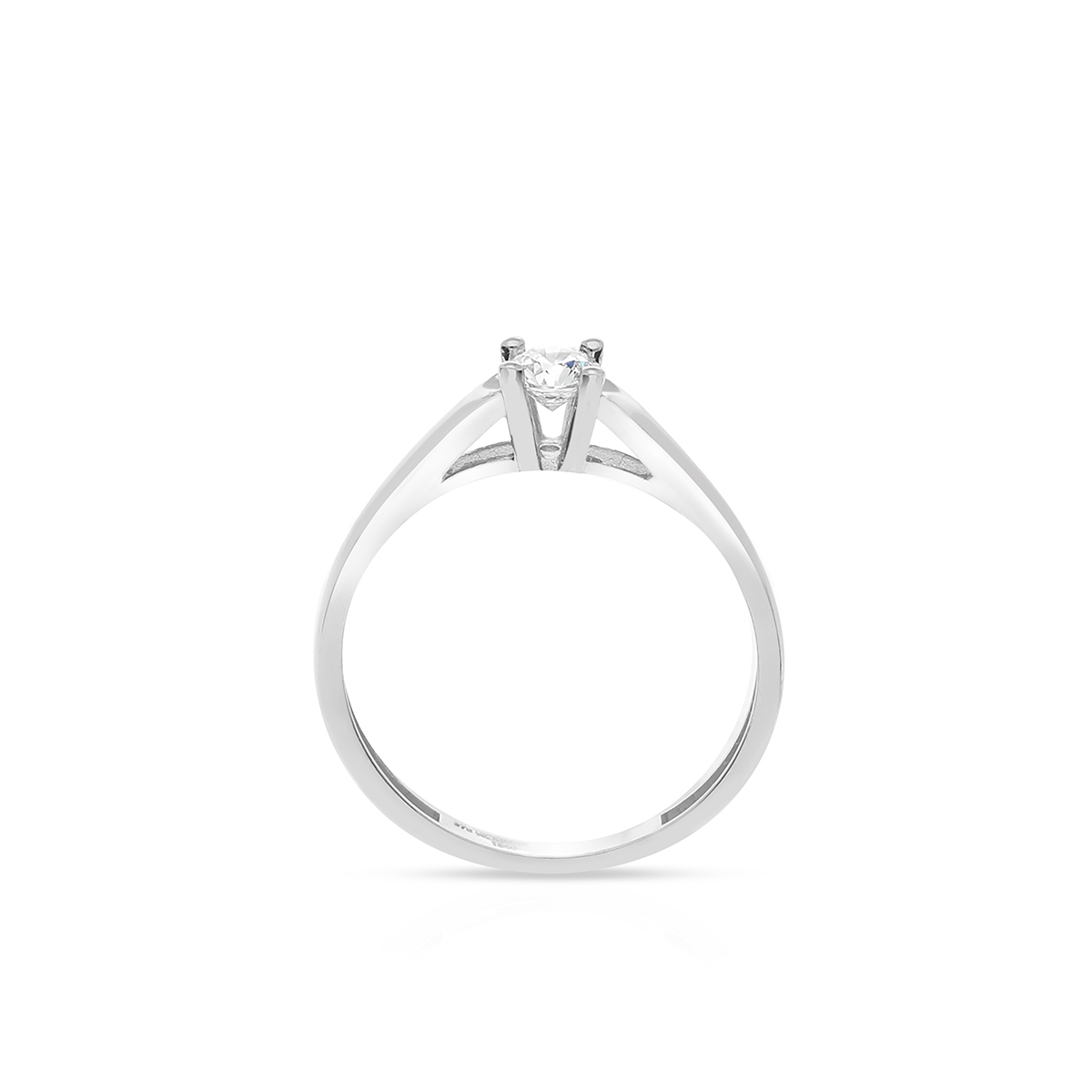 Pierścionek białe złoto z cyrkonią