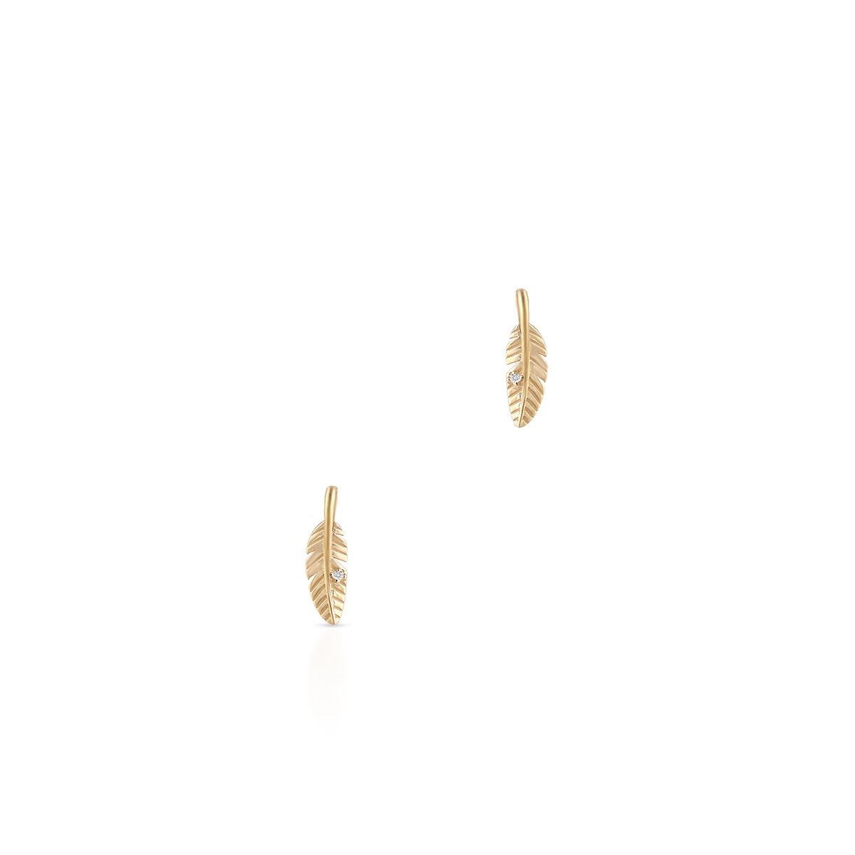 Kolczyki złote piórka