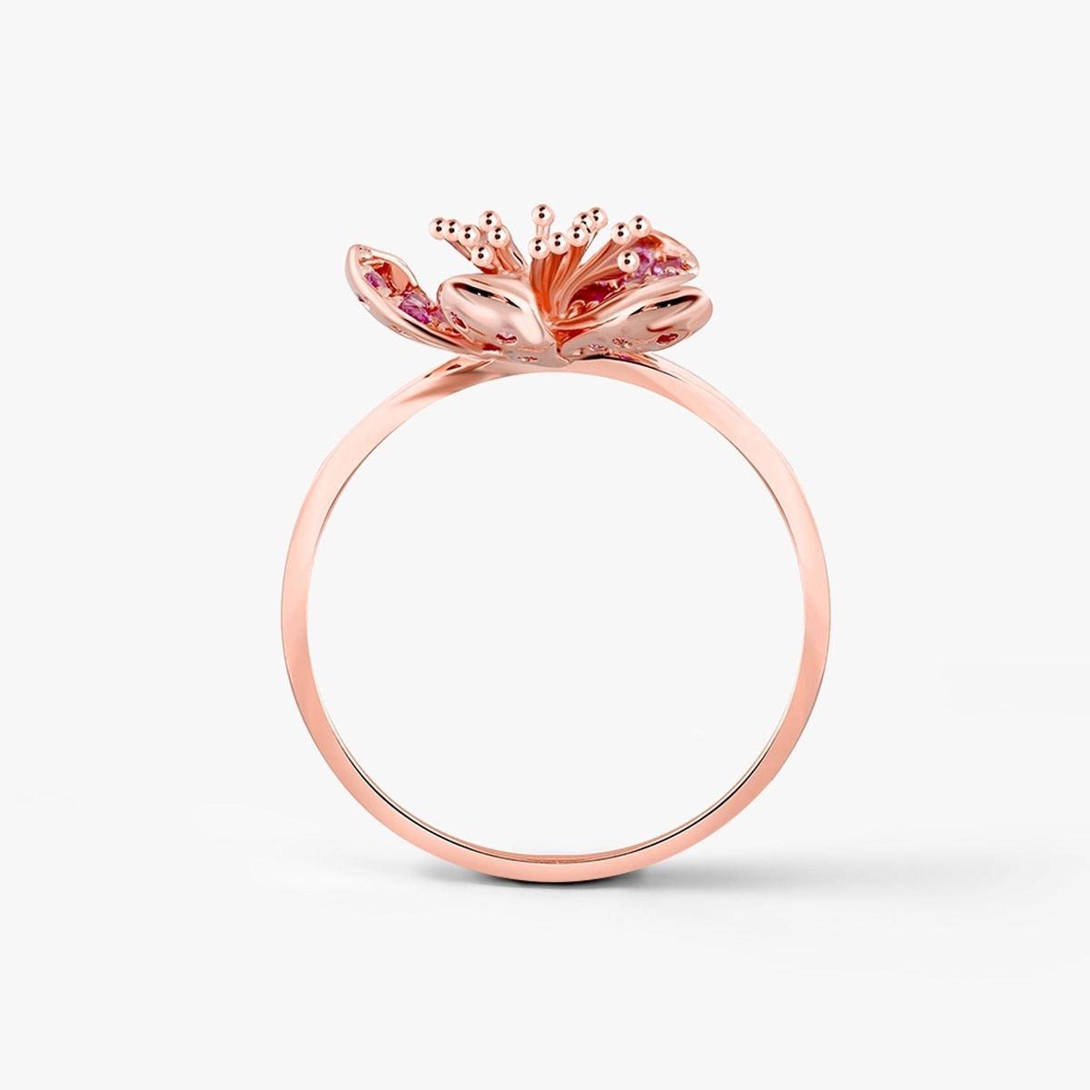 Pierścionek różowe złoto Kwiaty Nocy