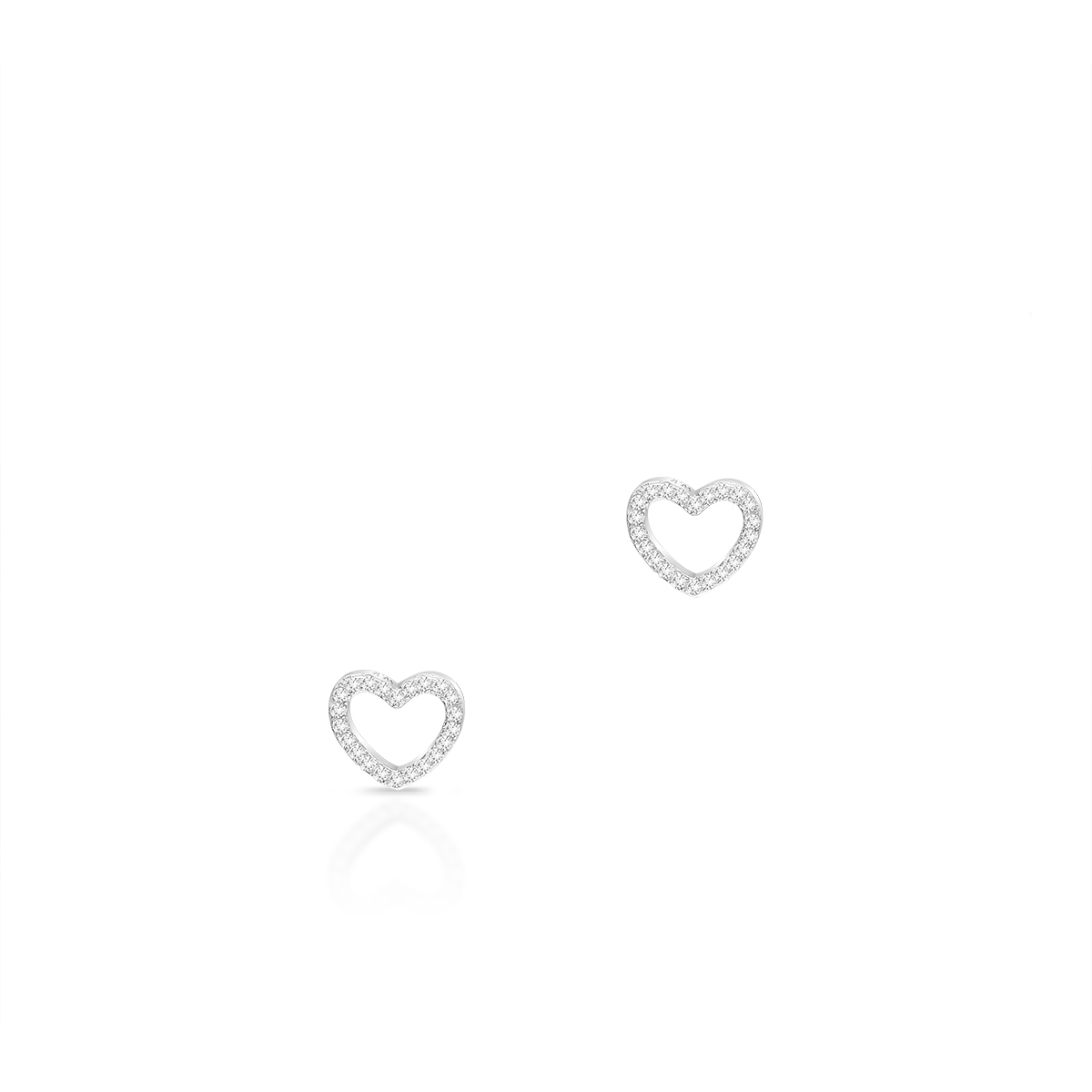 Kolczyki srebrne serca z cyrkoniami