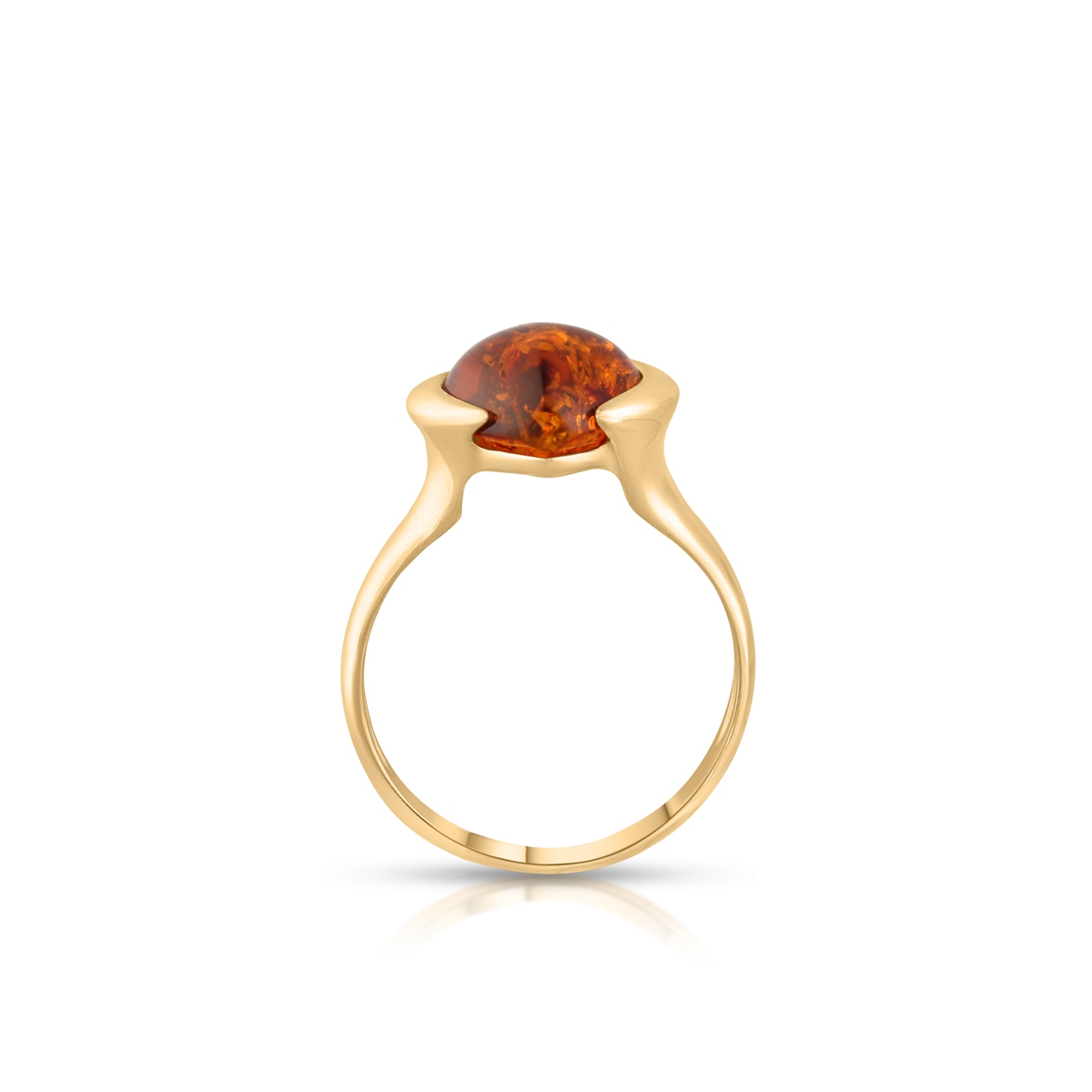 Pierścionek złoty z bursztynem