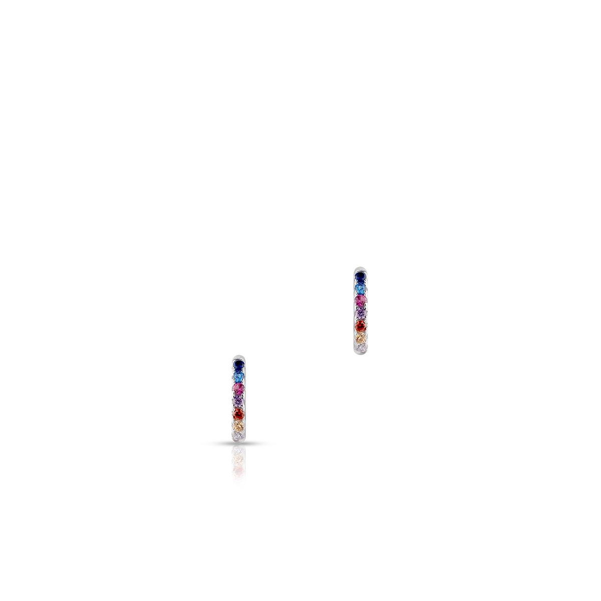 Kolczyki srebrne koła z kolorowymi cyrkoniami