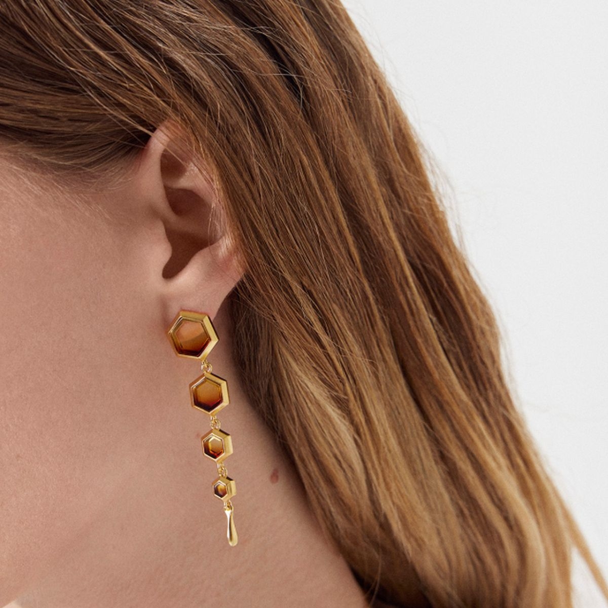 Kolczyki srebrne z bursztynem Miodowa