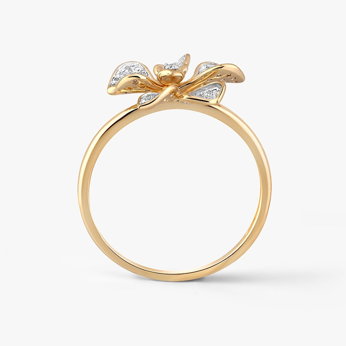 Pierścionek złota orchidea Kwiaty Nocy