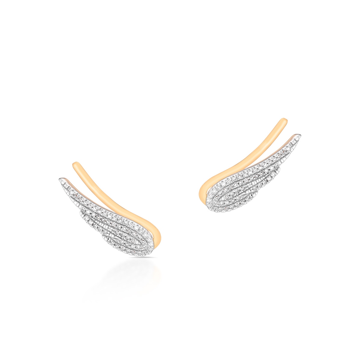 Nausznice złote z diamentami