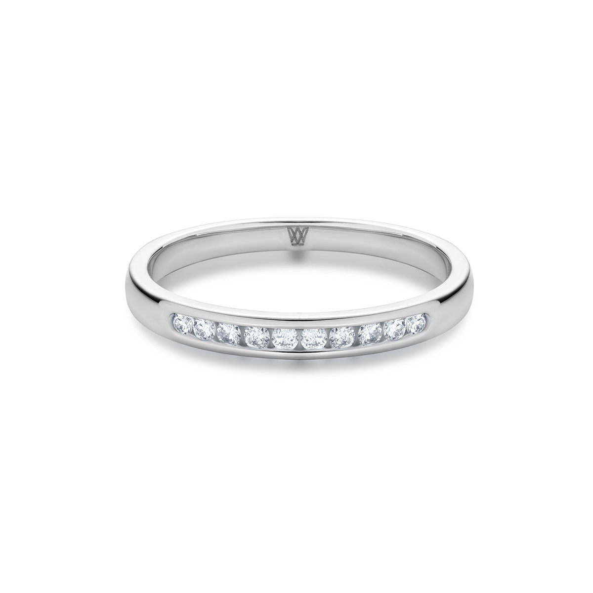 Pierścionek białe złoto z diamentami