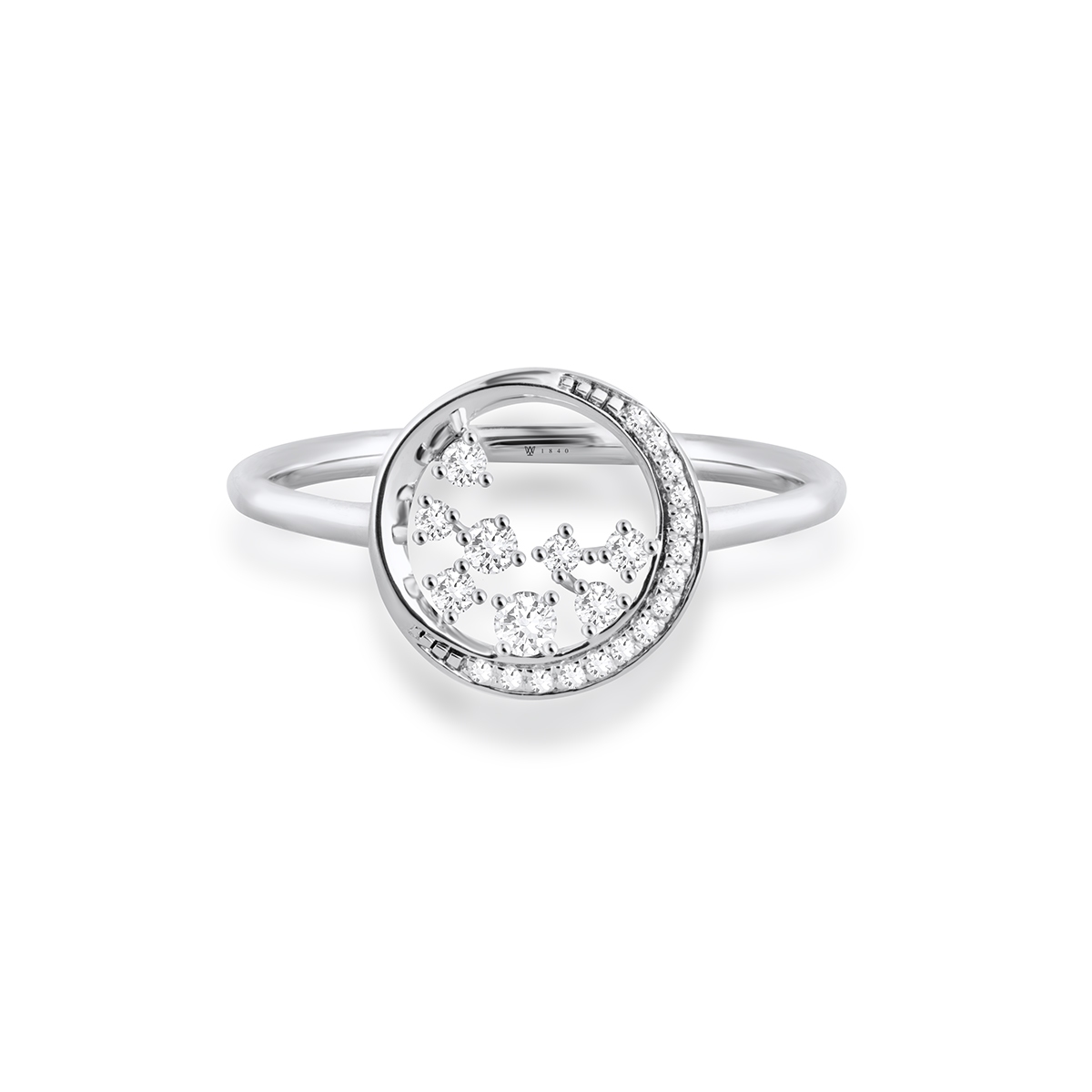 Pierścionek złoty z diamentami Galaktyka