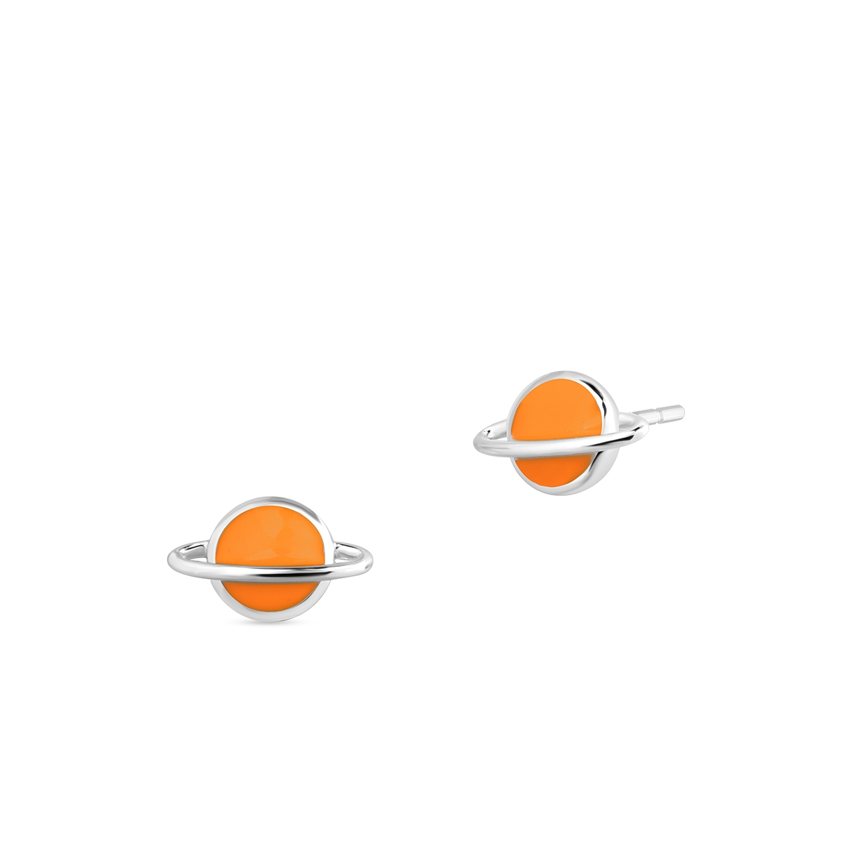 Kolczyki srebrne z motywem Saturna